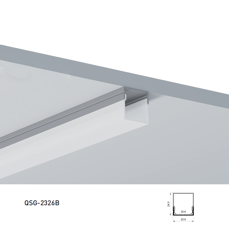 Square LED Channel Aluminum Profile For 20mm Double Row CCT LED Strips